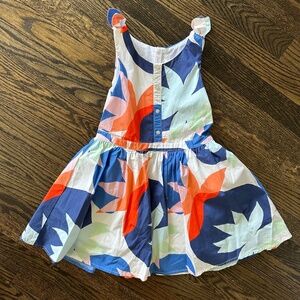 CATIMINI Girls Tropical Print Lined Dress Size 7 US / 122cm EU